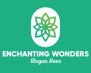 Green Lotus Flower  logo design