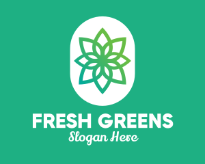 Green Lotus Flower  logo design