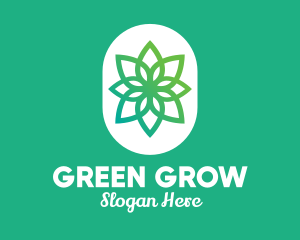 Green Lotus Flower  logo design