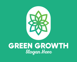 Green Lotus Flower  logo design