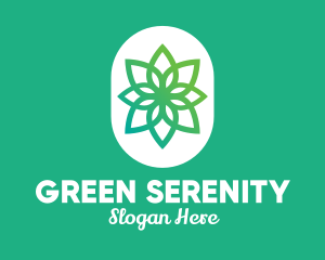 Green Lotus Flower  logo design