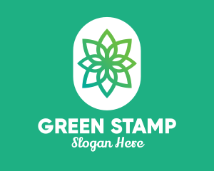 Green Lotus Flower  logo design