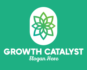 Green Lotus Flower  logo design