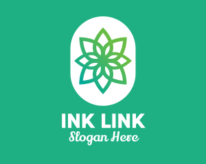 Green Lotus Flower  logo design