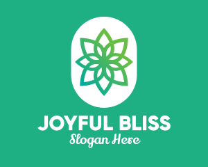 Green Lotus Flower  logo design