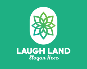 Green Lotus Flower  logo design