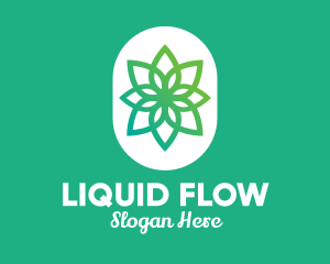 Green Lotus Flower  logo design