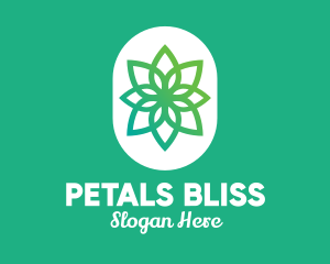 Green Lotus Flower  logo design