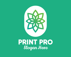 Green Lotus Flower  logo design