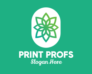 Green Lotus Flower  logo design