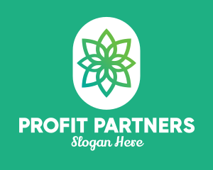 Green Lotus Flower  logo design