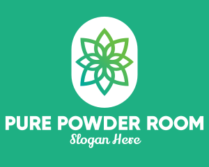 Green Lotus Flower  logo design