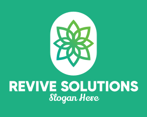 Green Lotus Flower  logo design