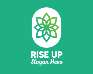 Green Lotus Flower  logo design