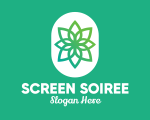 Green Lotus Flower  logo design