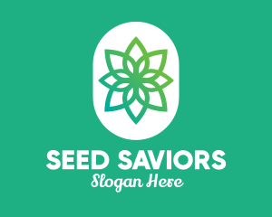 Green Lotus Flower  logo design