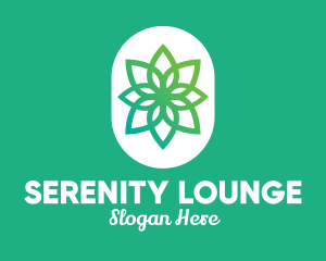 Green Lotus Flower  logo design