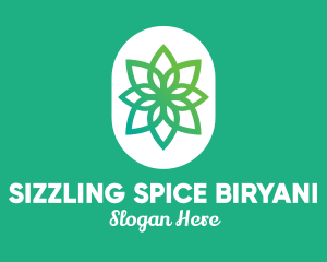 Green Lotus Flower  logo design