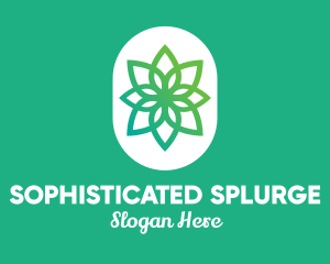 Green Lotus Flower  logo design