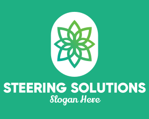 Green Lotus Flower  logo design