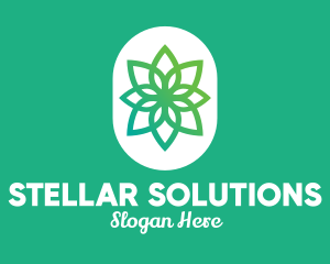 Green Lotus Flower  logo design