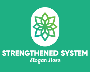 Green Lotus Flower  logo design