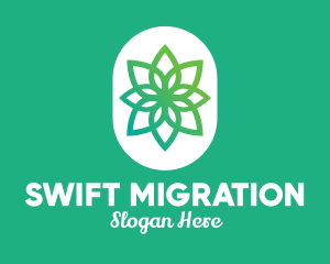 Green Lotus Flower  logo design