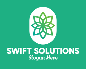 Green Lotus Flower  logo design