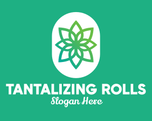 Green Lotus Flower  logo design