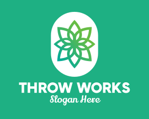 Green Lotus Flower  logo design