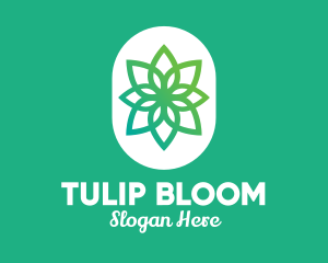 Green Lotus Flower  logo design