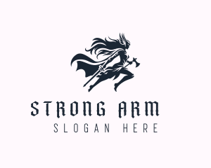 Strong Woman Warrior logo design