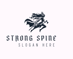 Strong Woman Warrior logo design