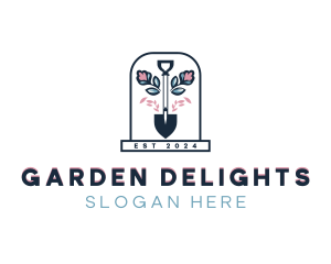 Shovel Flower Landscaping logo design