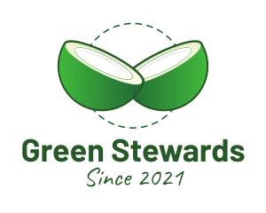 Sliced Green Coconut logo design