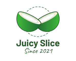 Sliced Green Coconut logo design