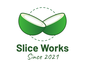 Sliced Green Coconut logo design