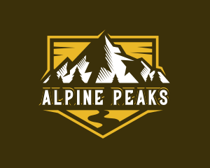 Mountain Hiking Alpine logo design