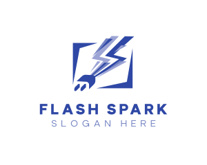 Plug Lightning Spark logo design