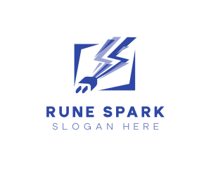 Plug Lightning Spark logo design