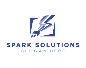 Plug Lightning Spark logo design