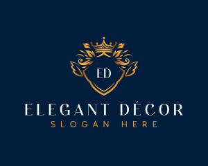 Elegant Crown Crest logo design