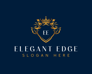 Elegant Crown Crest logo design