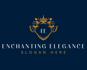 Elegant Crown Crest logo design