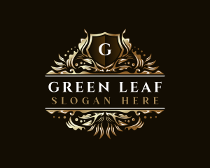 Floral Shield Garden logo design