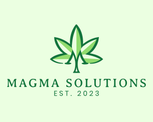 Medical Marijuana Letter M  logo design