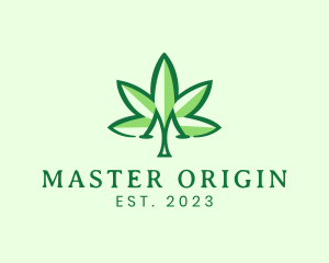 Medical Marijuana Letter M  logo design