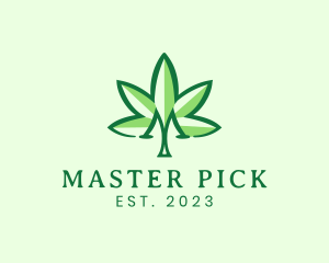 Medical Marijuana Letter M  logo design