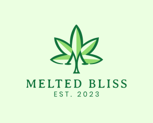 Medical Marijuana Letter M  logo design