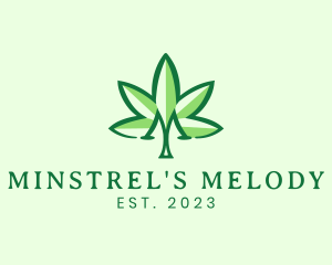 Medical Marijuana Letter M  logo design